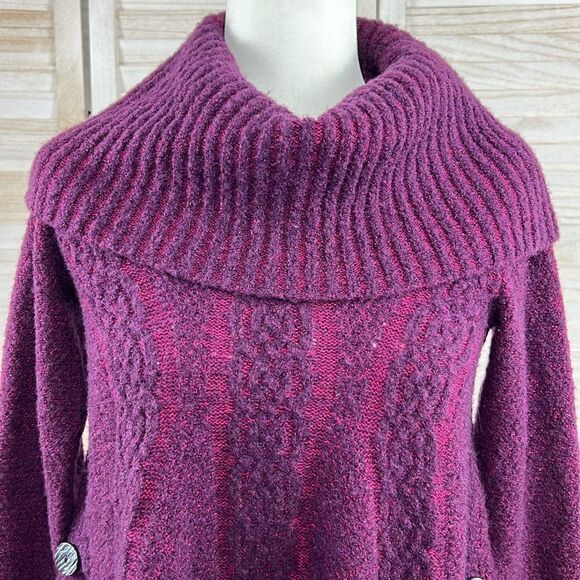 Anthropologie Angel of the North Wool Blend Cowl Neck Poncho Sweater XS - Picture 3 of 14